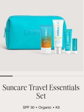 COOLA Suncare Travel Essentials, Set of 4 & Bag with Clip-On Key Ring